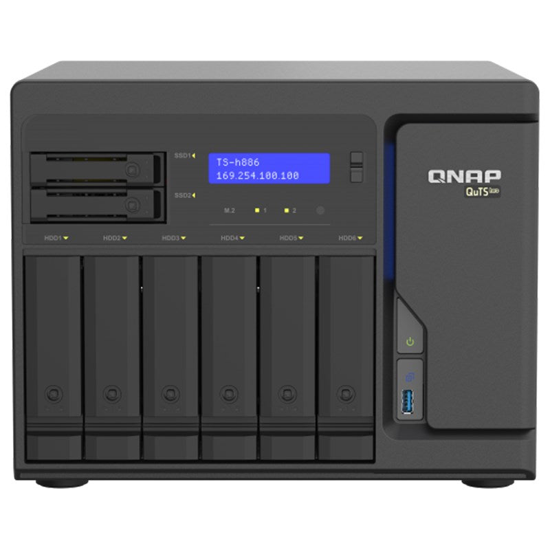 QNAP TS-H886-D1622-16G 8 Bay Diskless NAS Xeon D-1622 CPU 16GB RAM(TS-H886-D1622-16G) - 1