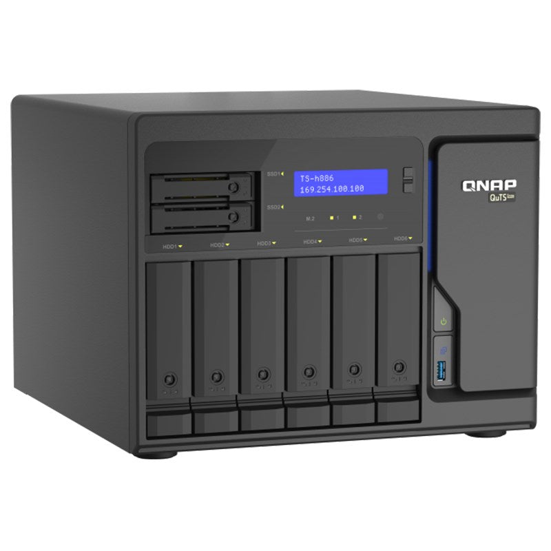QNAP TS-H886-D1622-16G 8 Bay Diskless NAS Xeon D-1622 CPU 16GB RAM(TS-H886-D1622-16G) - 3