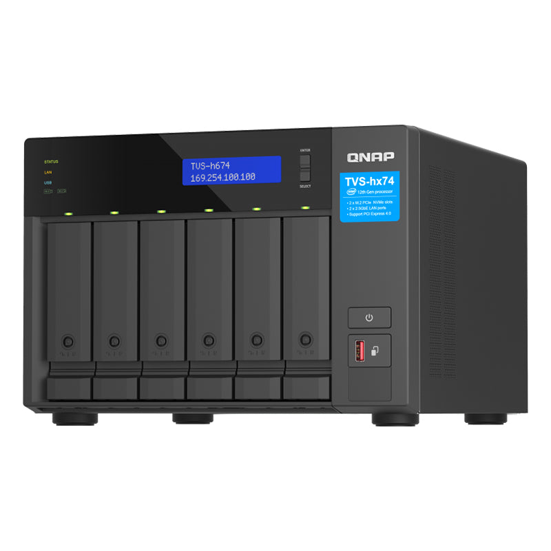 QNAP TVS-h674 6-Bay Diskless NAS i5-12400 6-Core 32GB(TVS-h674-i5-32G) - 2