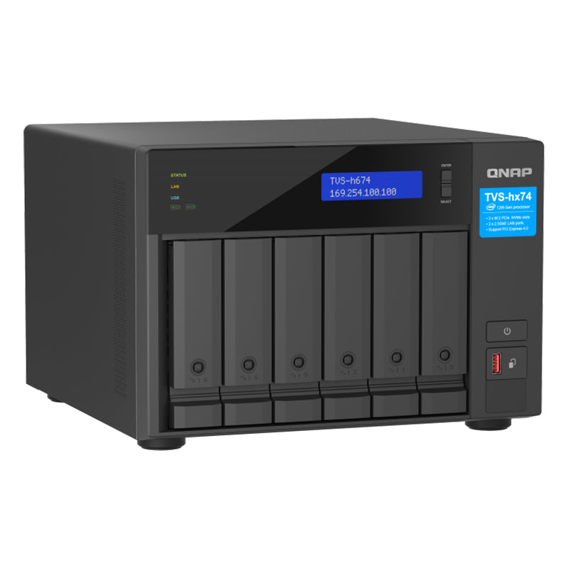 QNAP TVS-h674 6-Bay Diskless NAS i5-12400 6-Core 32GB(TVS-h674-i5-32G) - 1