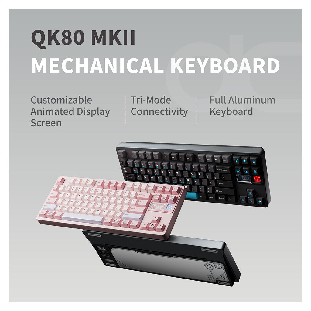 Qwertykeys QK80 MK2 Custom Wireless Mechanical Keyboard - Spray-coated Pink(KBQK80MK2SCPK) - 4