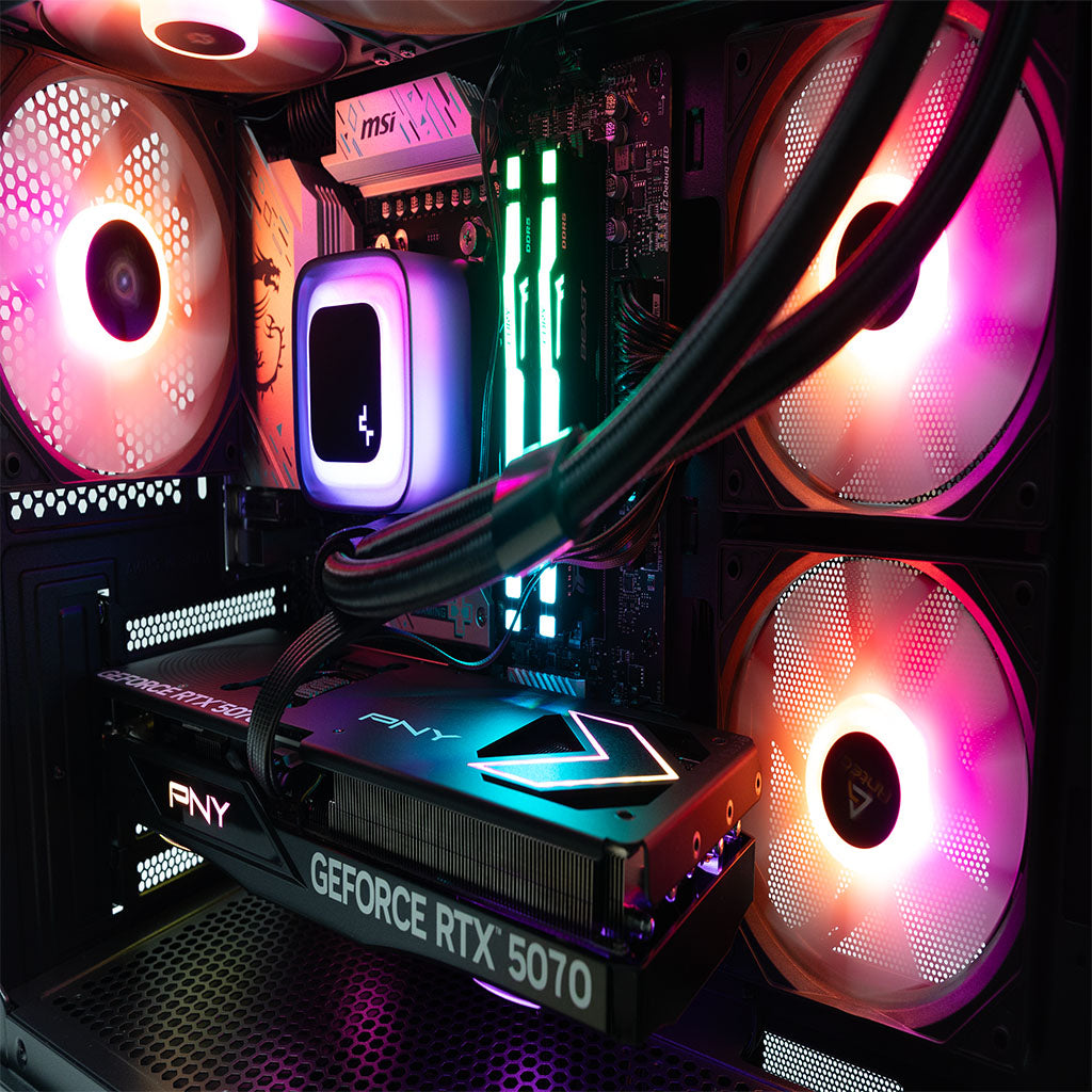 RESPAWN NINJA PRM GHOST Gaming PC - AMD Ryzen 7 7800X3D & Gigabyte GeForce RTX 5070(RN-PRM-GHOST-N402-R2G) - 5