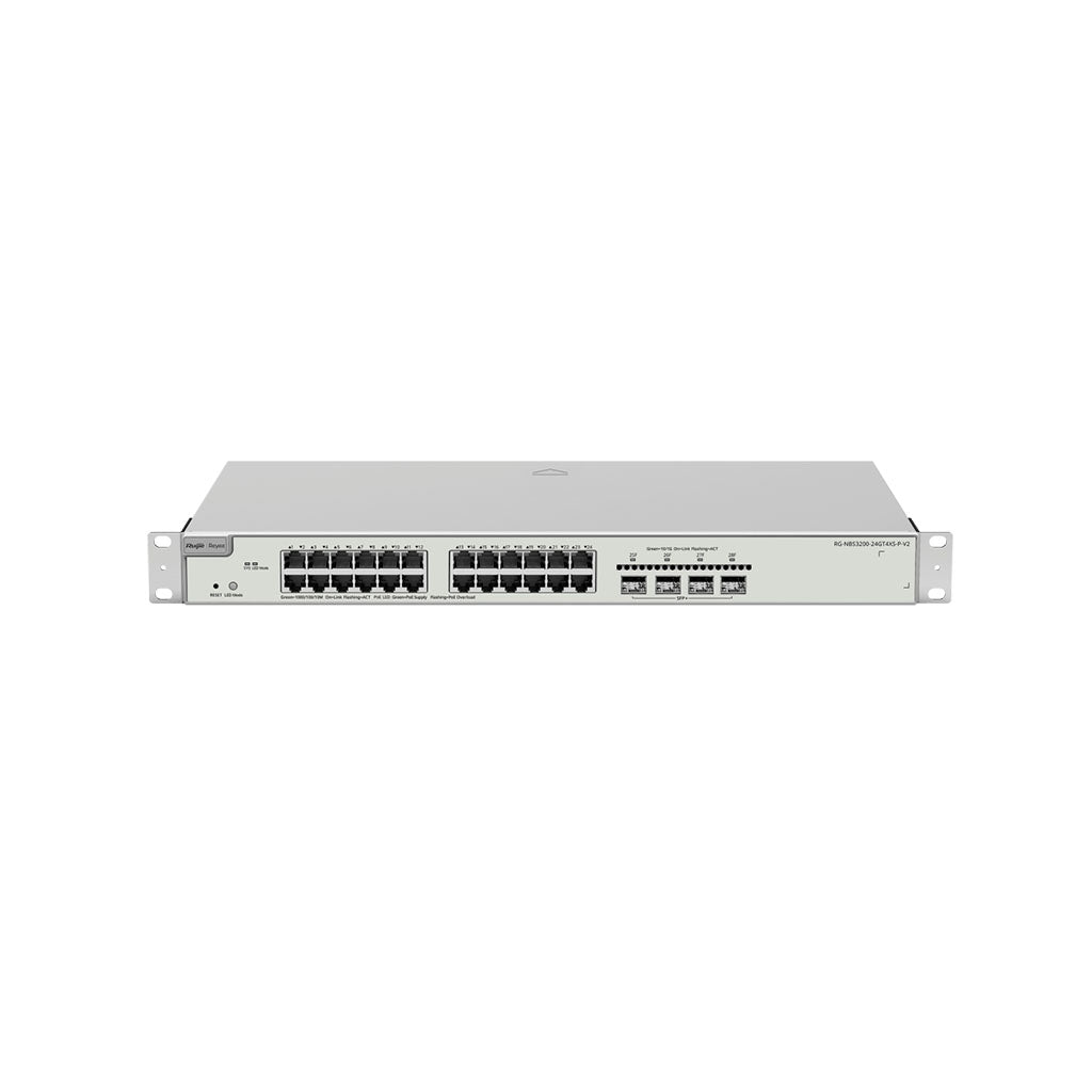 Ruijie RG-NBS3200-24GT4XS-P-V2 24-Port Gigabit Layer 2 Managed Switch w/ 24-Port PoE+ & 4 10G SFP+ Ports(RG-NBS3200-24GT4XS-P-V2) - 1