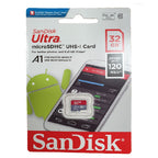 SanDisk Ultra 32GB MicroSDHC UHS-I A1 Class 10 U1 Memory Card - 120MB/s(SDSQUA4-032G-GN6MN	) - 3