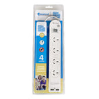 Sansai PAD-503USB 4-Outlet Surge Protected Powerboard with 2x USB(PAD-503USB) - 2