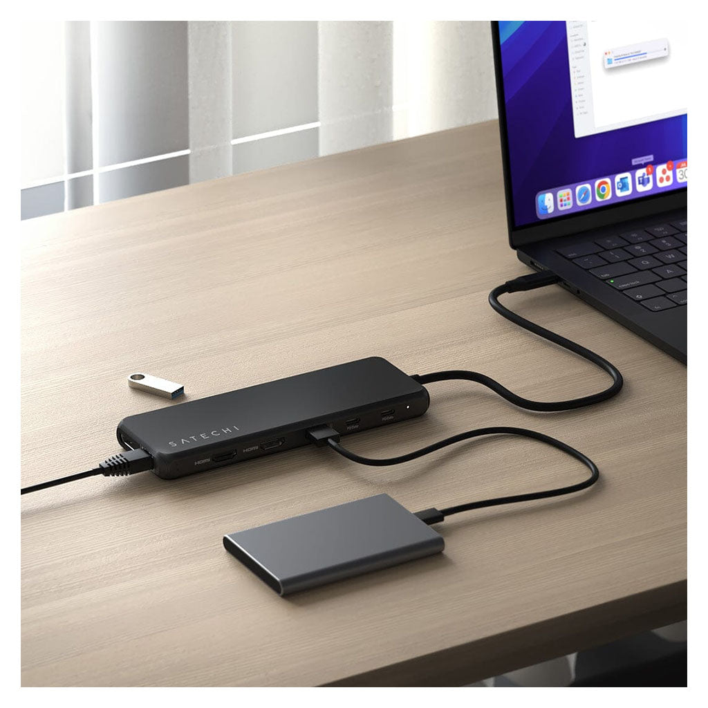 Satechi 13-in-1 USB-C Triple Display Multiport Adapter - Black(ST-P3D13K) - 6
