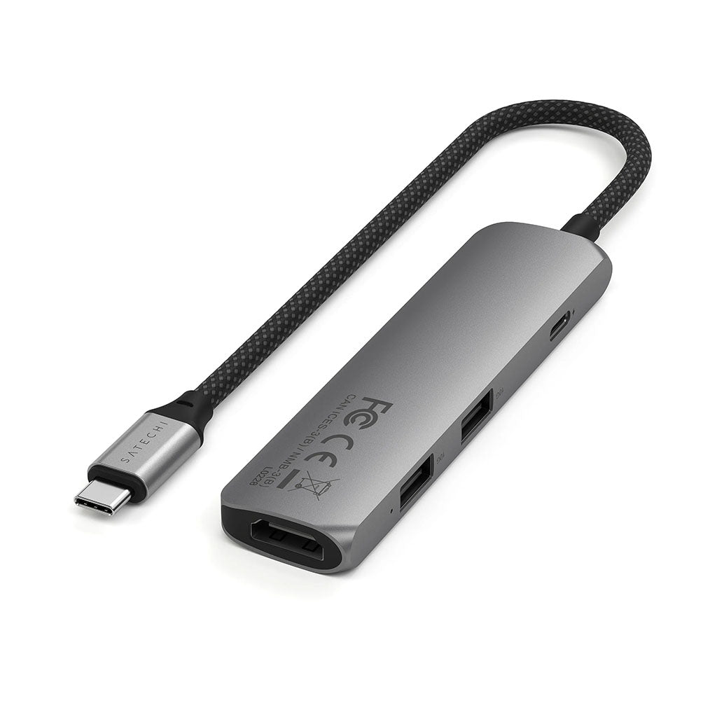 Satechi 4-in-1 USB-C Slim Multiport Adapter - Space Grey(ST-P4SM) - 2