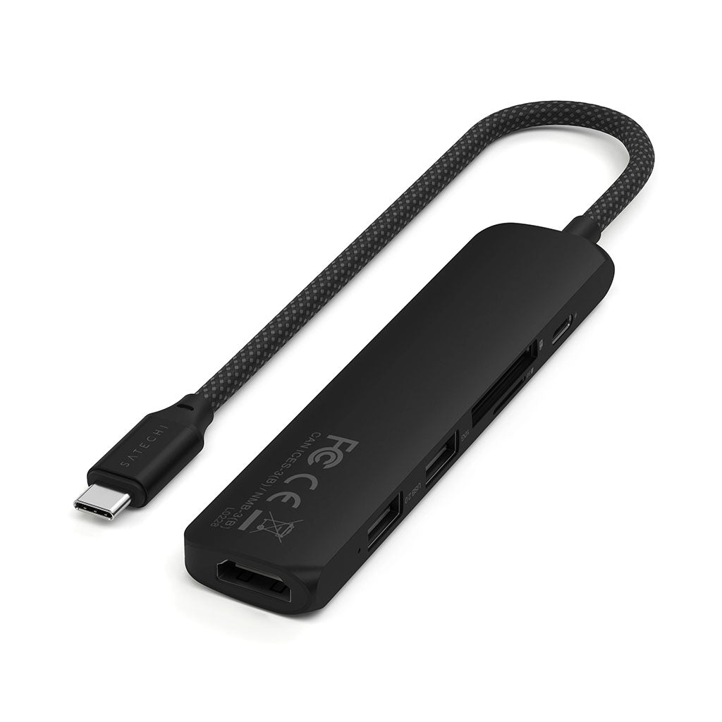 Satechi 6-in-1 USB-C Slim Multiport Adapter - Black(ST-P6SK) - 2