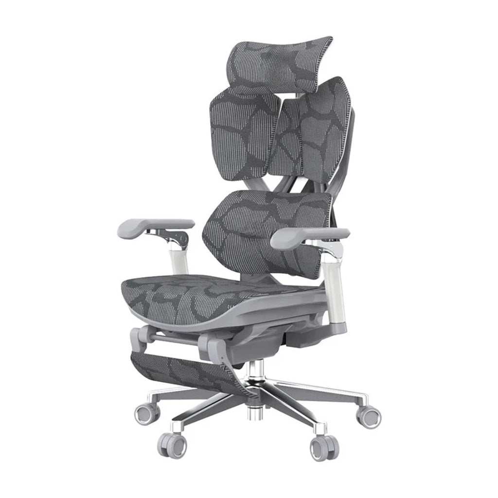 Sihoo Xallking X5 Pro Ergonomic Gaming Chair - White Frame with Grey Mesh(X5PRO-402-JT) - 3