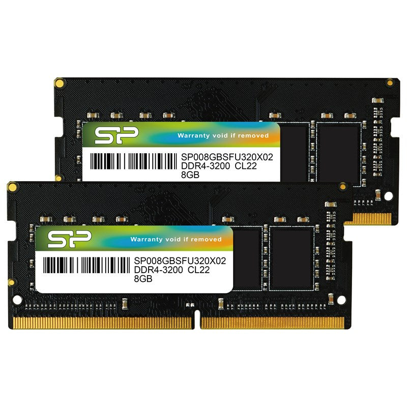 Silicon Power 16GB (2x 8GB) DDR4 3200MHz SODIMM Laptop Memory(SP016GBSFU320X22) - 1