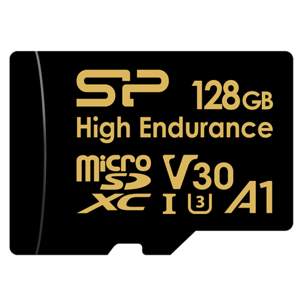 Silicon Power Golden High Endurance 128GB microSDXC UHS-I U3 V30 Memory Card w/ Adapter(SZ128GBSTXDV3V1HAU) - 1