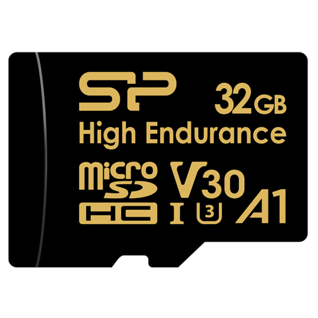 Silicon Power Golden High Endurance 32GB microSDXC UHS-I U3 V30 Memory Card w/ Adapter(SZ032GBSTHDV3V1HAU) - 1