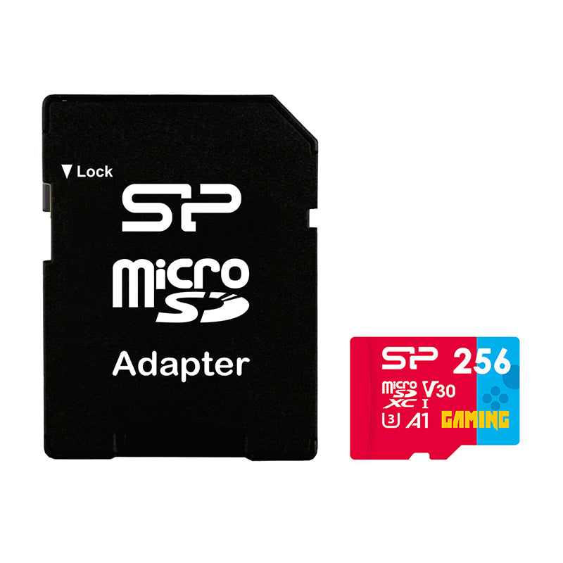 Silicon Power Superior Gaming 256GB microSDXC UHS-I/U3 Memory Card with Adapter(SP256GBSTXDV3V1NSP) - 1