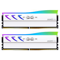 Silicon Power XPOWER Storm RGB 32GB (2x 16GB) DDR5 6000MHz CL36 Desktop Memory - White(SP032GXLWU60FFDL) - 1