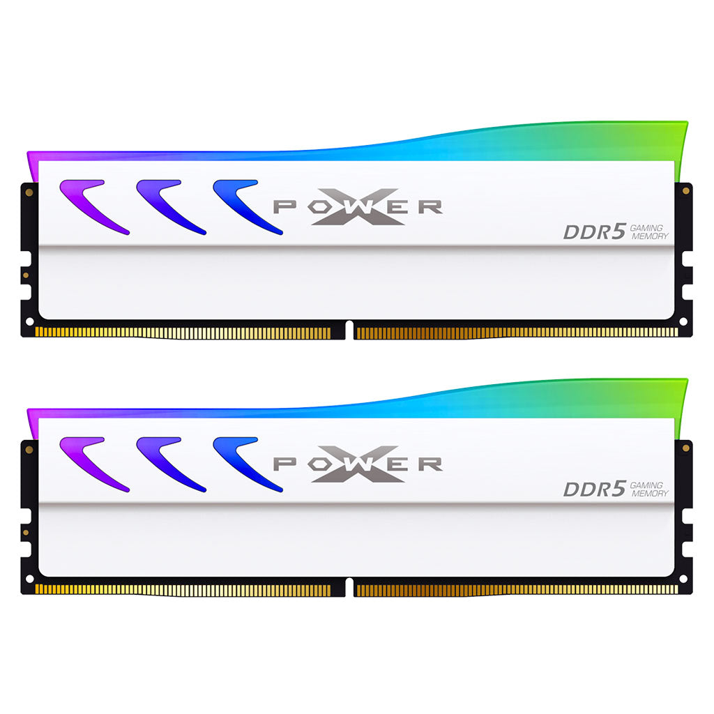 Silicon Power XPOWER Storm RGB 32GB (2x 16GB) DDR5 6000MHz CL36 Desktop Memory - White(SP032GXLWU60FFDL) - 1