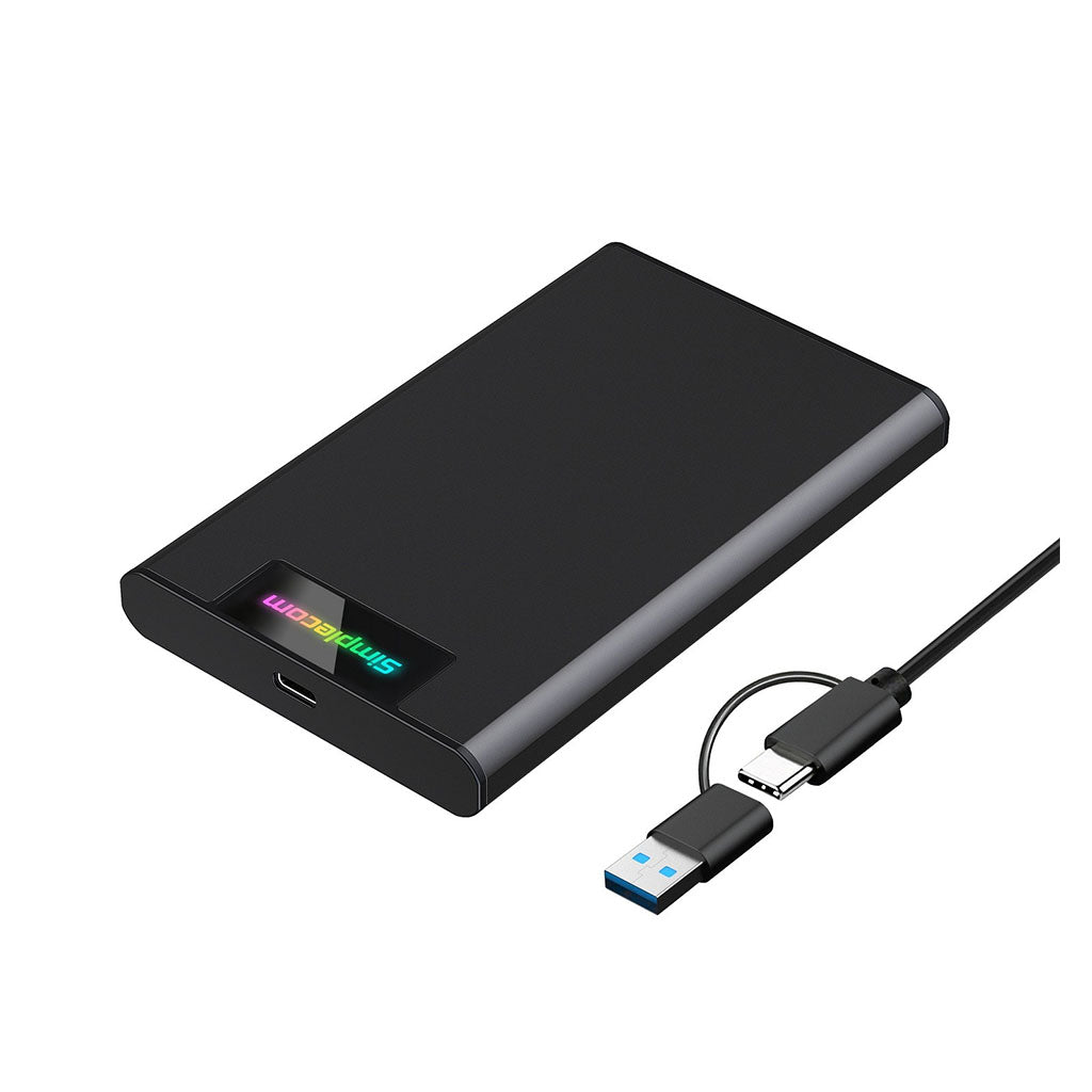 Simplecom SE239 Tool-free 2.5" SATA HDD SSD to USB-C 3.2 Gen 2 Enclosure with RGB(SE239) - 1