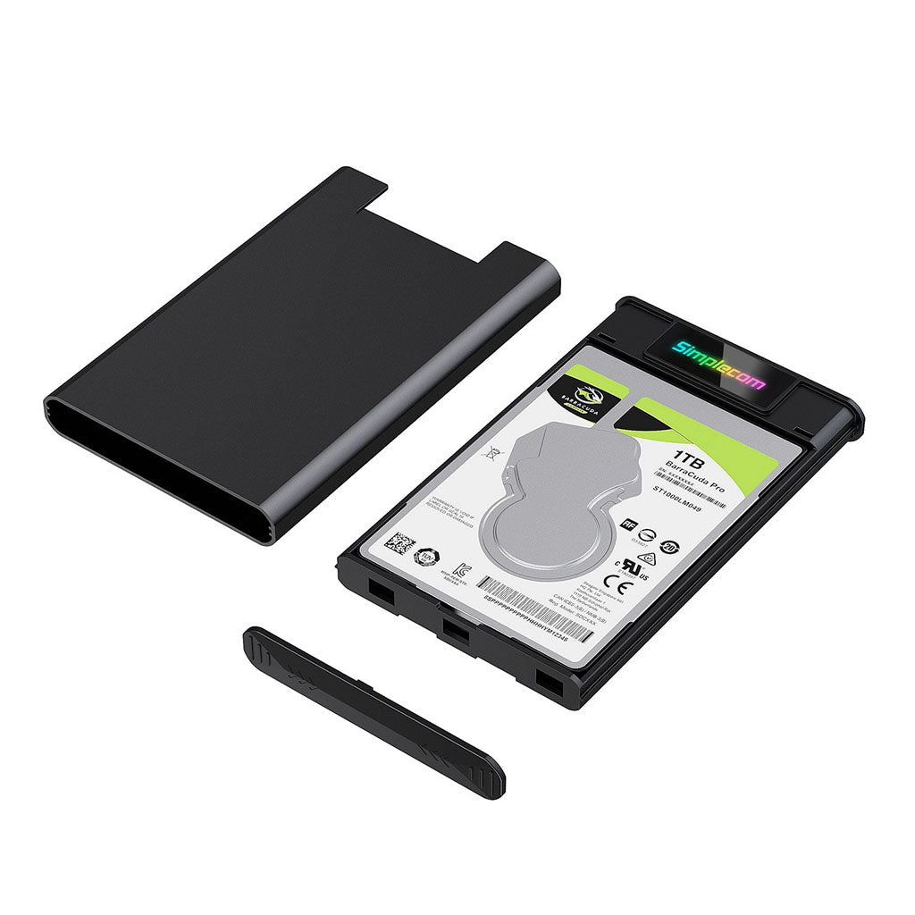 Simplecom SE239 Tool-free 2.5" SATA HDD SSD to USB-C 3.2 Gen 2 Enclosure with RGB(SE239) - 4