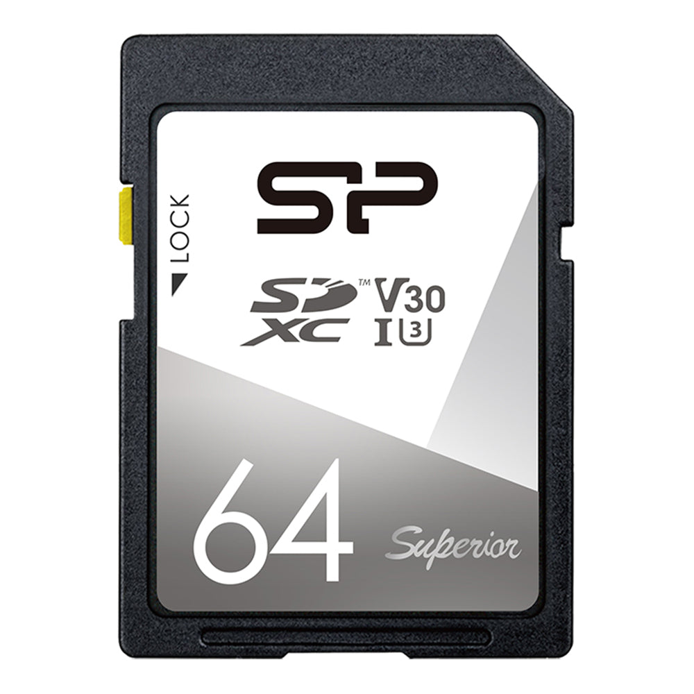 Silicon Power 64GB Superior SDXC U3 UHS-I Memory Card - 100MB/s(SP064GBSDXCV3V10) - 1