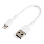 StarTech 6"/15cm Durable USB-A to Lightning Cable MFi Certified, White(RUSBLTMM15CMW) - 1