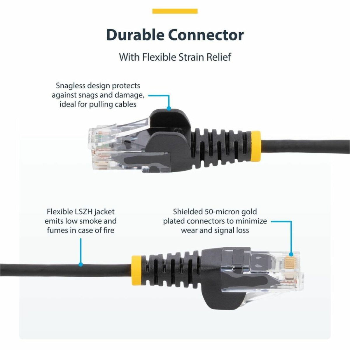 StarTech 1.5m Cat6 Snagless Patch Cord Ethernet Cable - White(N6PAT150CMWHS) - 6