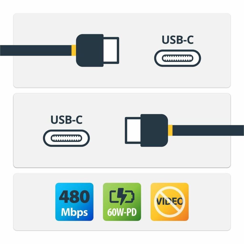 StarTech 1m USB-C to USB-C Data Transfer Cable(USB2CC1MNC) - 5