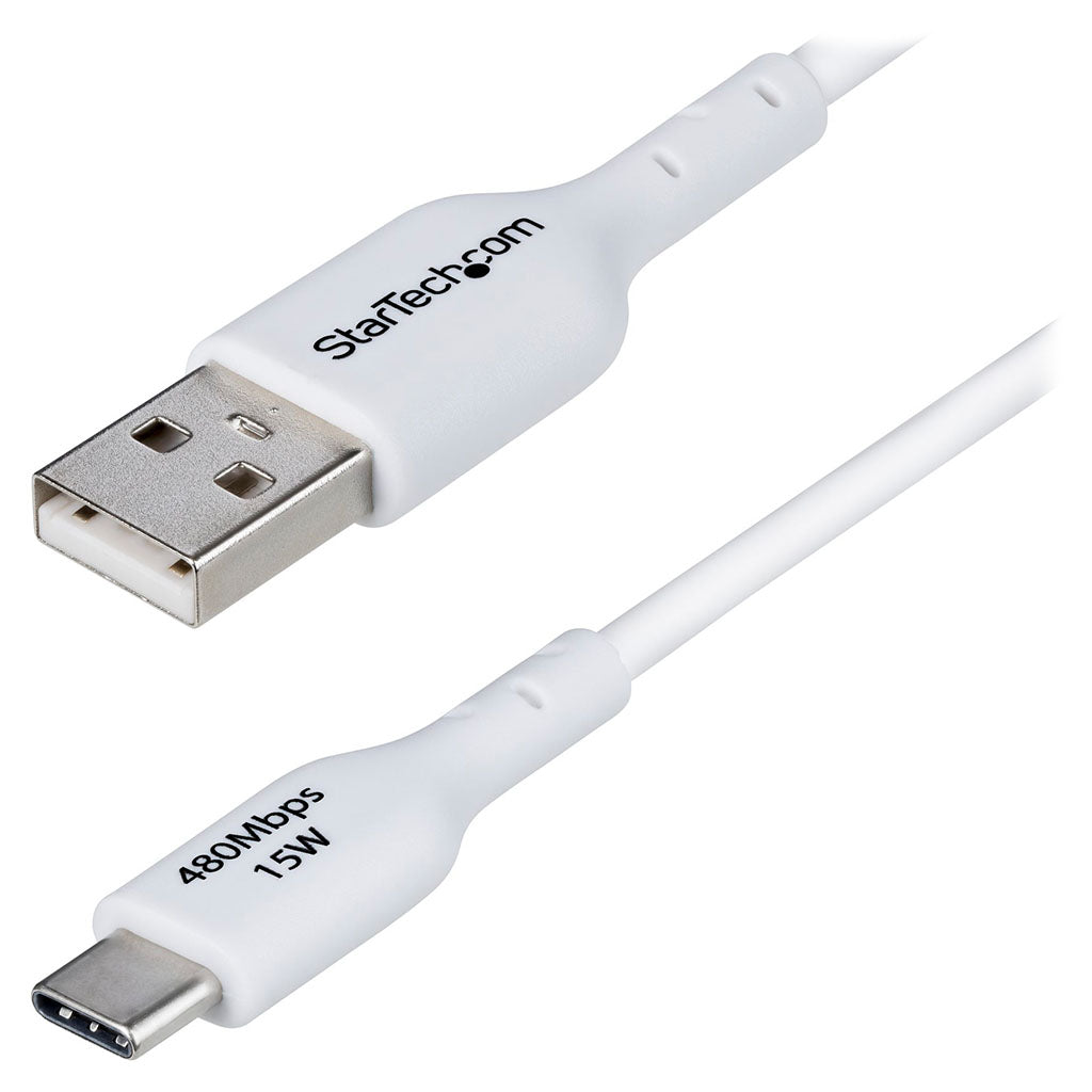 StarTech 2m USB-A to USB-C Charging Cable - White(USB2AC2MNCWHE) - 1