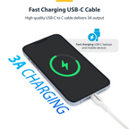 StarTech 3m 60W USB-C Charging Cable - White(USB2CC3MWHE) - 4