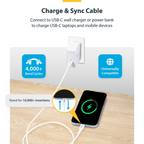 StarTech 3m 60W USB-C Charging Cable - White(USB2CC3MWHE) - 3