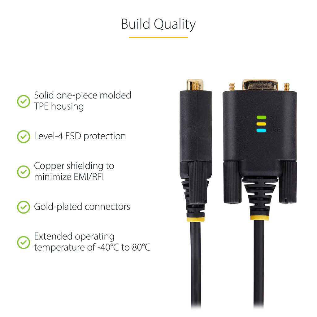 StarTech 3m USB-A to Serial Adapter Cable(1P10FFC-USB-SERIAL) - 14