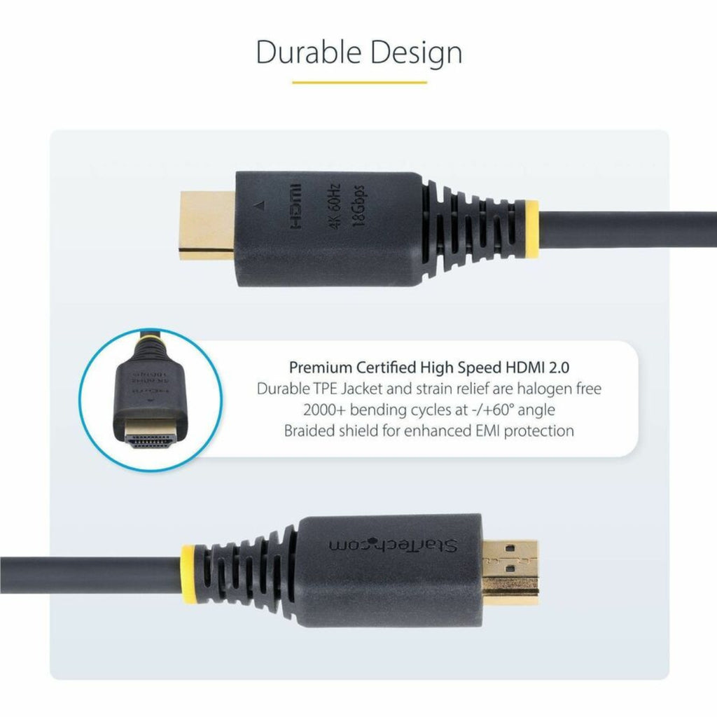 StarTech 4m Premium 8k Ultra High Speed Certified HDMI 2.0 Male to Male Cable(HDMI2-CABLE-4K60-4M) - 2