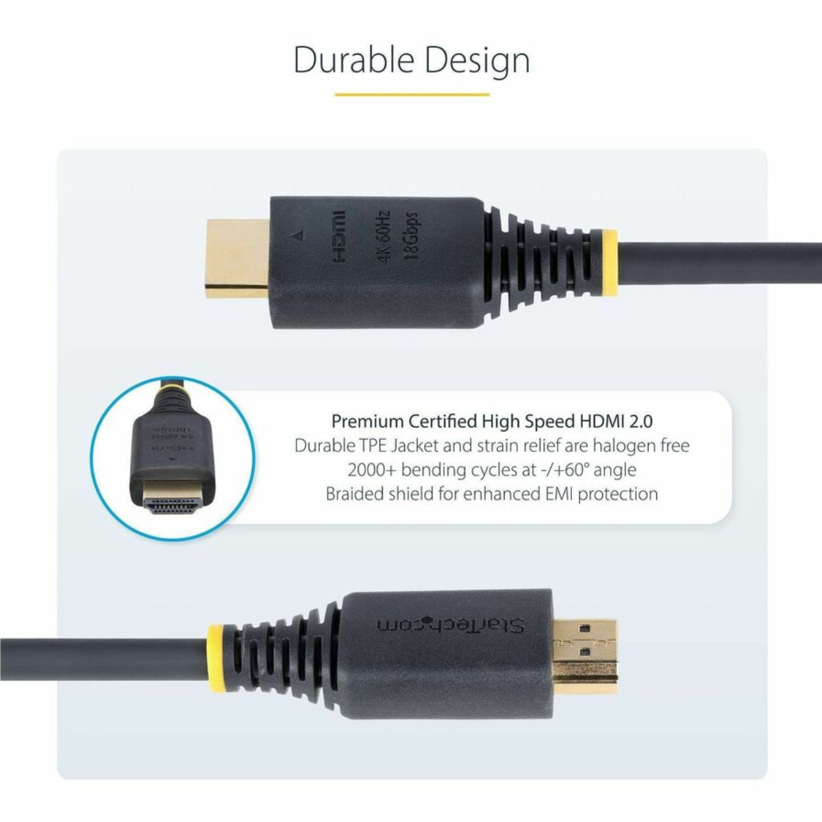 StarTech 4m Premium 8k Ultra High Speed Certified HDMI 2.0 Male to Male Cable(HDMI2-CABLE-4K60-4M) - 2