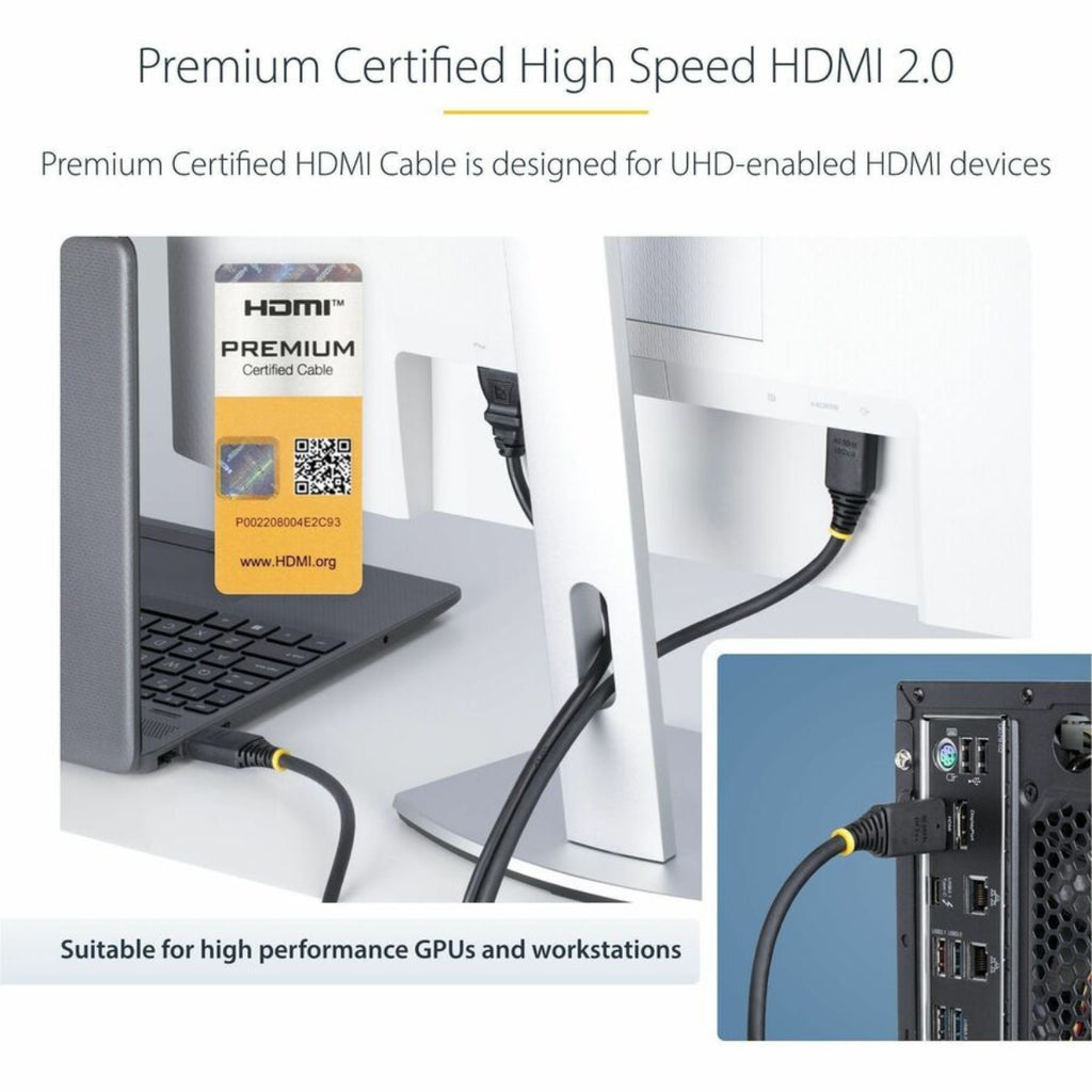 StarTech 4m Premium 8k Ultra High Speed Certified HDMI 2.0 Male to Male Cable(HDMI2-CABLE-4K60-4M) - 4