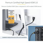StarTech 4m Premium 8k Ultra High Speed Certified HDMI 2.0 Male to Male Cable(HDMI2-CABLE-4K60-4M) - 4