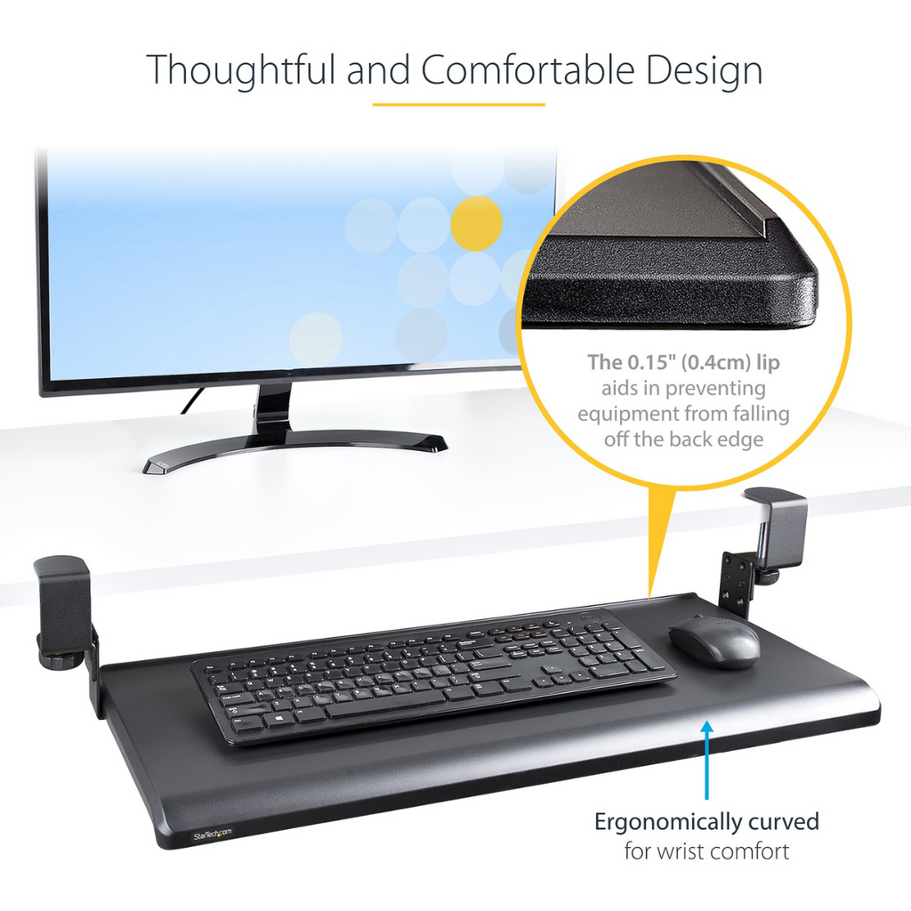 StarTech Clamp-on Ergonomic Under-Desk Keyboard Tray(KEYBOARD-TRAY-CLAMP1) - 5