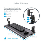 StarTech Clamp-on Ergonomic Under-Desk Keyboard Tray(KEYBOARD-TRAY-CLAMP1) - 2