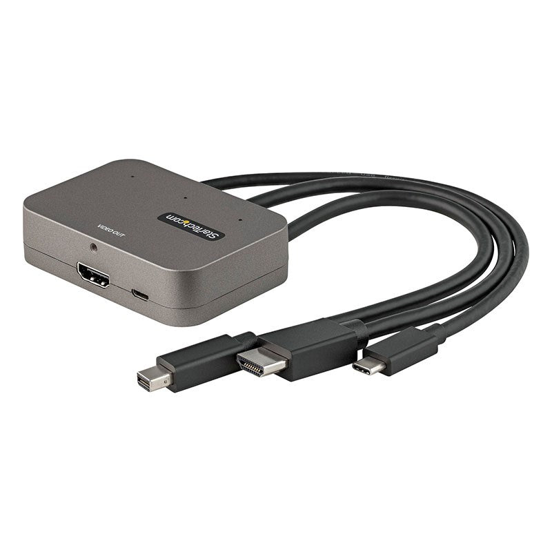 StarTech 3-in-1 Multiport to HDMI Adapter - 4K USB-C, HDMI or Mini DP to HDMI(CDPHDMDP2HD) - 1