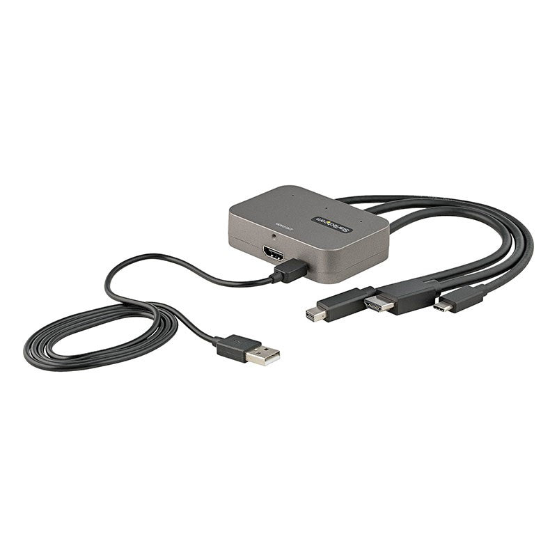 StarTech 3-in-1 Multiport to HDMI Adapter - 4K USB-C, HDMI or Mini DP to HDMI(CDPHDMDP2HD) - 4