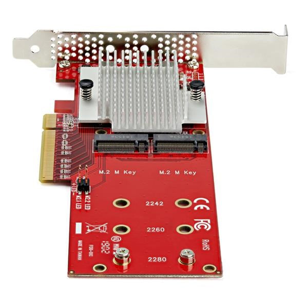 StarTech Dual M.2 PCIe SSD Adapter Card - NVMe or AHCI NGFF M-Key SSD(PEX8M2E2) - 3