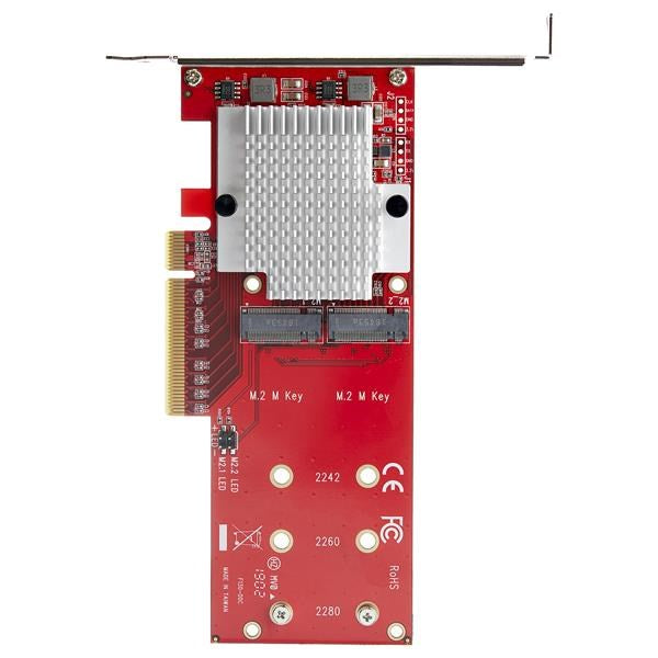 StarTech Dual M.2 PCIe SSD Adapter Card - NVMe or AHCI NGFF M-Key SSD(PEX8M2E2) - 4