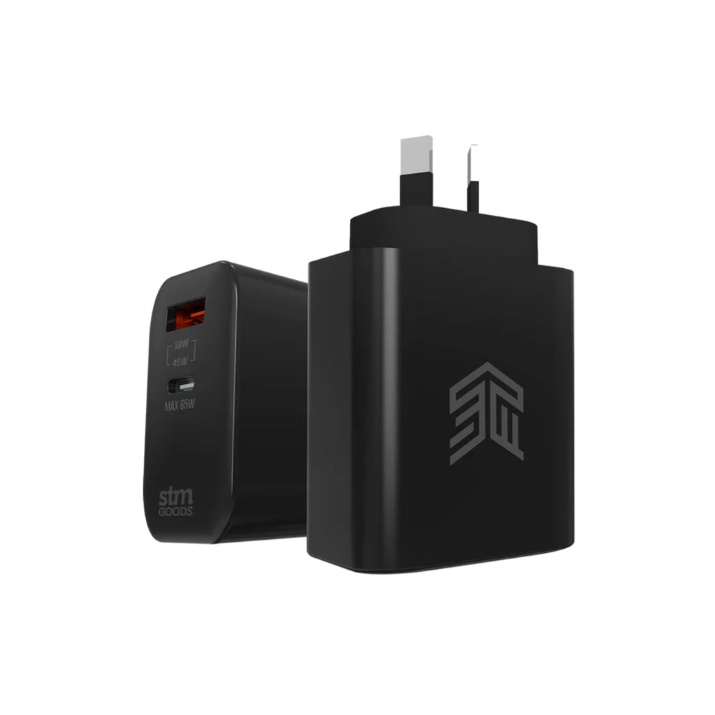 STM 65W Dual Port USB-C & USB-A Power Adapter - Black(STM-931-381Z-02) - 1