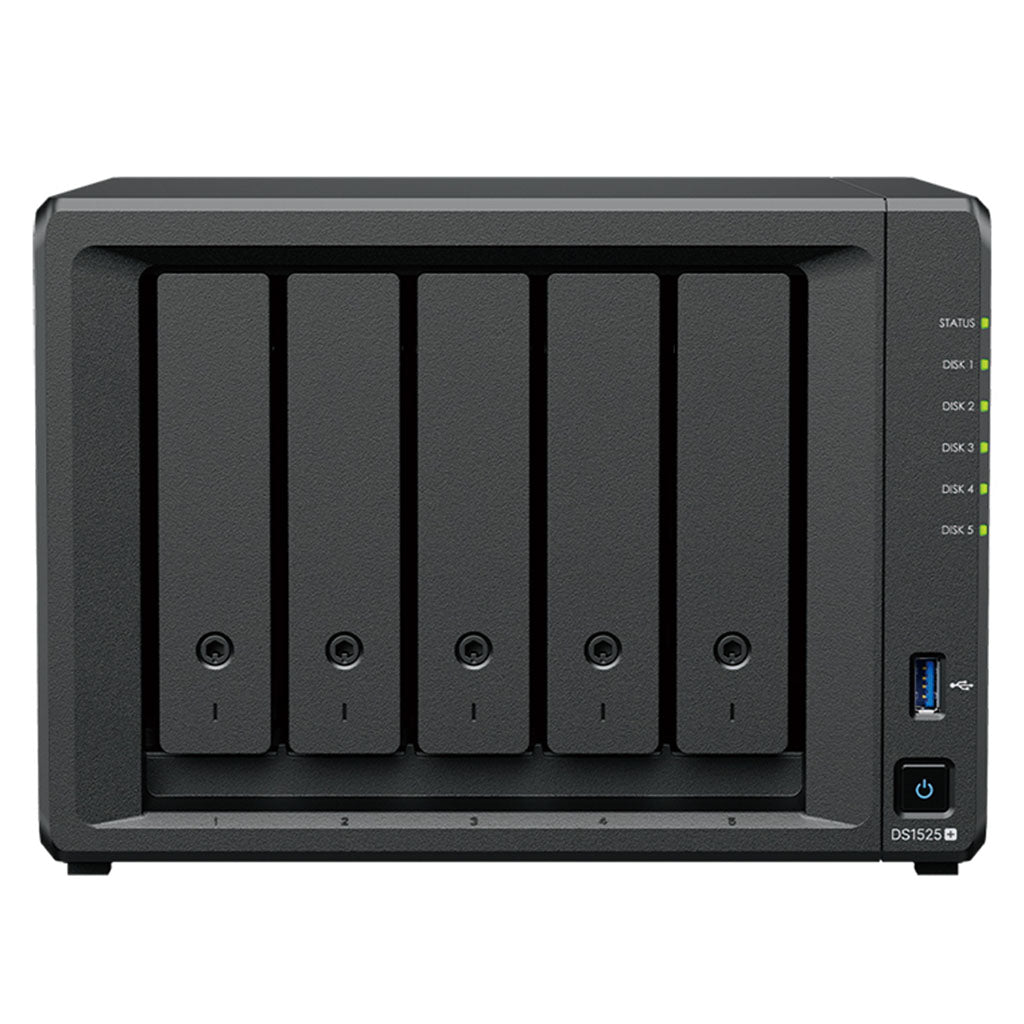 Synology DiskStation DS1525+ 5-Bay Diskless NAS Ryzen V1500B CPU 8GB RAM(DS1525+) - 1