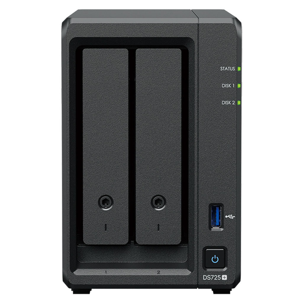 Synology DiskStation DS725+ 2-Bay 3.5" Diskless AMD Ryzen R1600 CPU 4GB RAM(DS725+) - 2