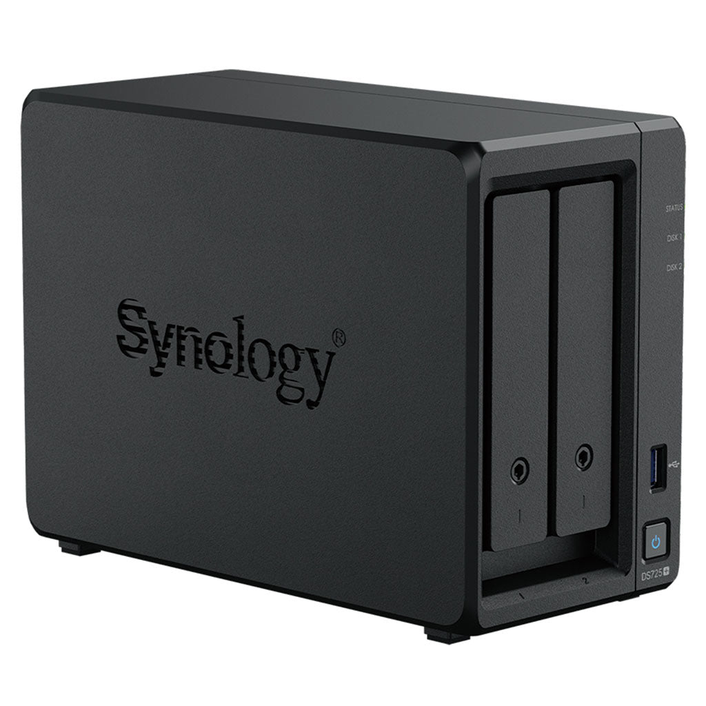 Synology DiskStation DS725+ 2-Bay 3.5" Diskless AMD Ryzen R1600 CPU 4GB RAM(DS725+) - 3
