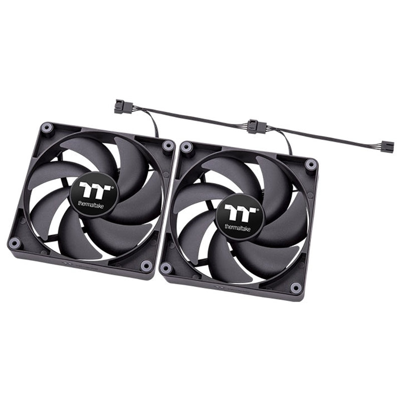 Thermaltake CT120 120mm Performance PWM Fan Black Edition - 2 Pack(CL-F147-PL12BL-A) - 1