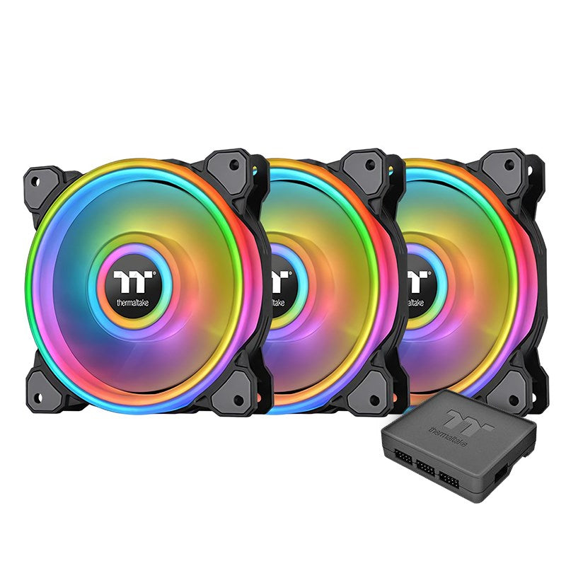 Thermaltake Riing Quad 12 RGB 120mm Black Radiator Fan - 3 Pack(CL-F088-PL12SW-A) - 1
