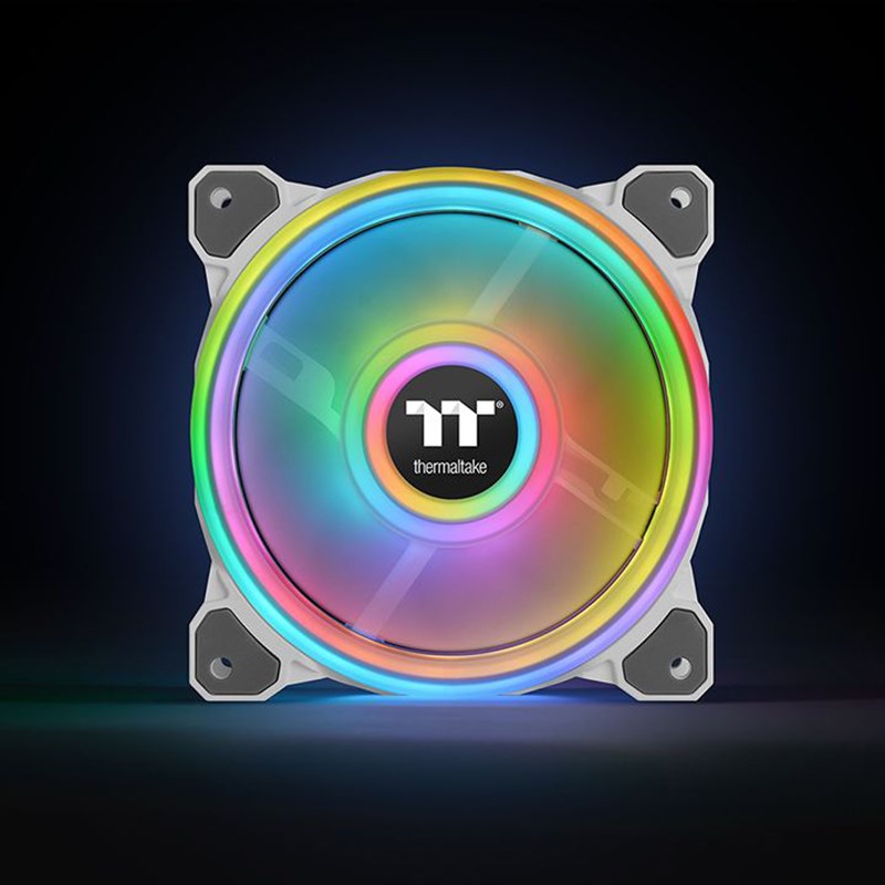Thermaltake Riing Quad 14 RGB 140mm White Radiator Fan - 3 Pack(CL-F101-PL14SW-A) - 4