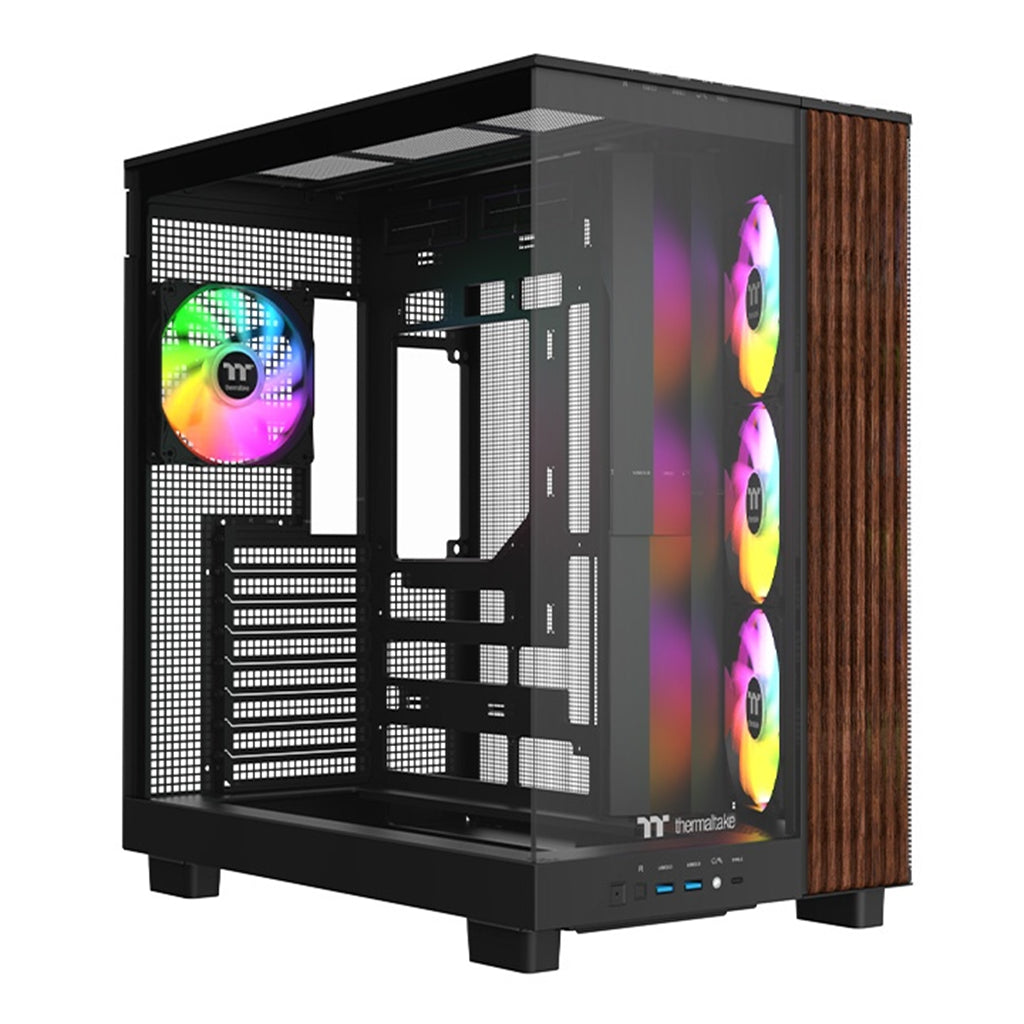 Thermaltake View 380 XL WS ARGB Mid Tower Case Black Wood Edition(CA-11E-00M1WN-WS) - 1