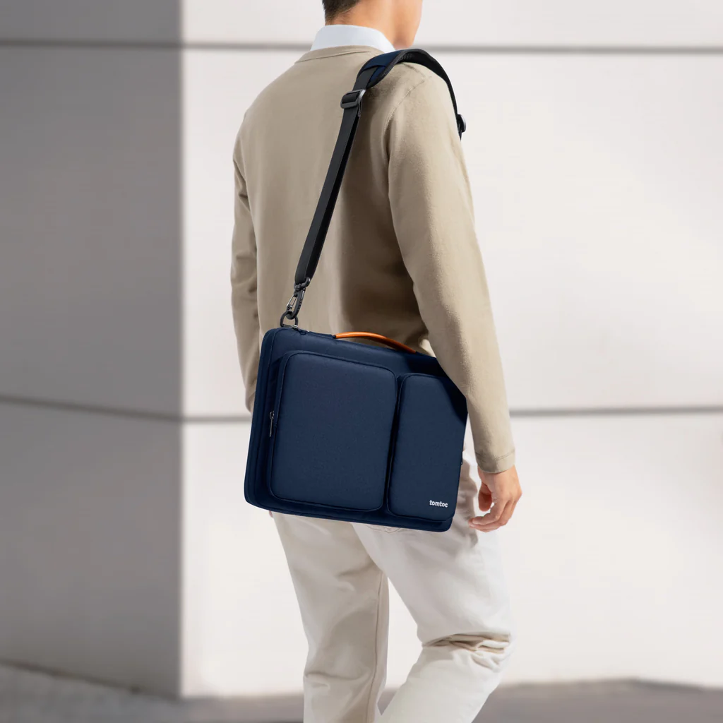 tomtoc Defender-A42 16" Laptop Shoulder Bag - Navy Blue(A42F2B1) - 5