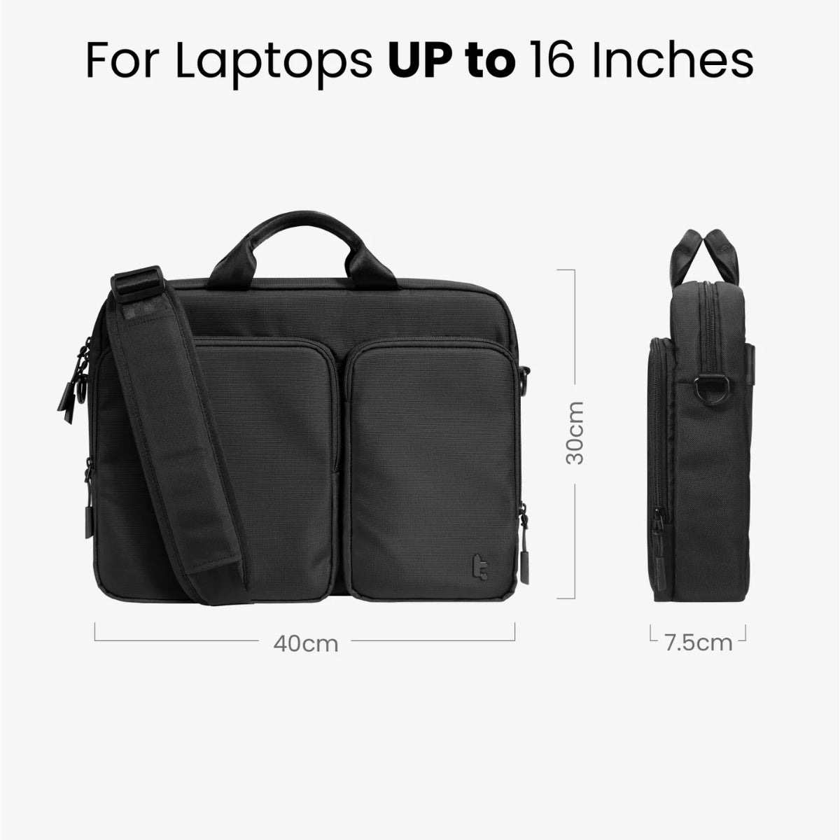 tomtoc Navigator-A33 16" Universal Laptop Shoulder Bag - Black(A33F3D1) - 2