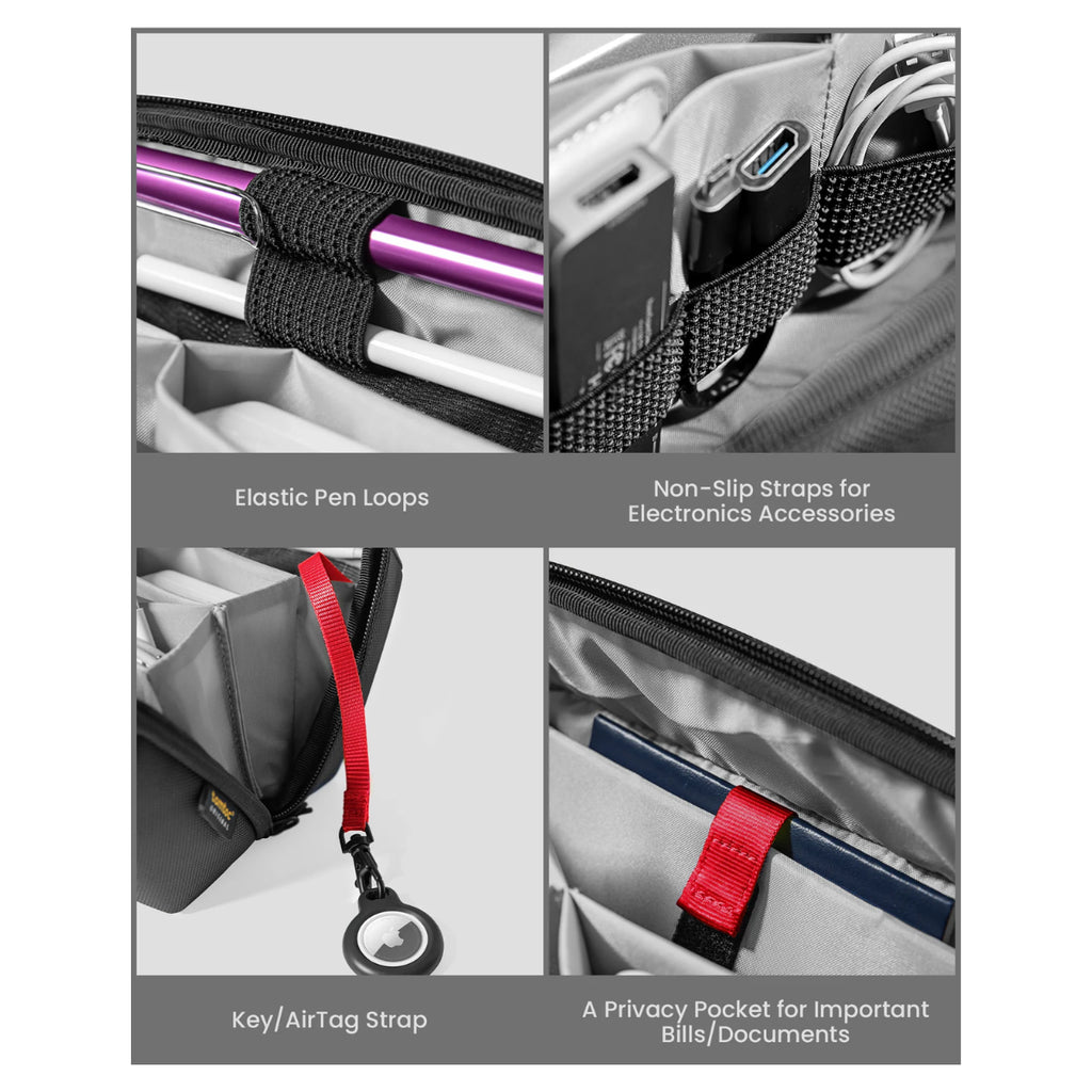 tomtoc Navigator-T13 Pro 2.4L Tech Organiser - Black(T13M1D1) - 10